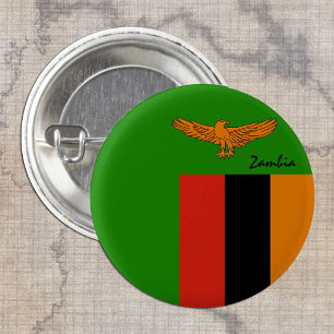 Zambia button, patriotic Zambian Flag fashion 1 Inch Round Button