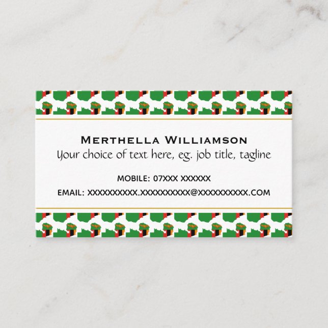 ZAMBIA Christian Scripture John 3:16 Business Card (Front)