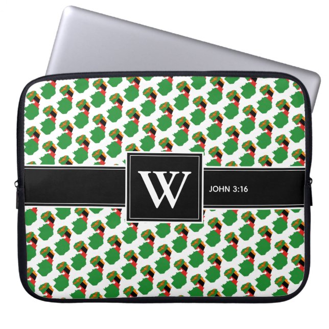ZAMBIA Christian Scripture Monogram laptop Laptop Sleeve (Front)