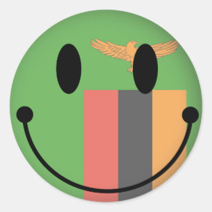 Zambia Classic Round Sticker