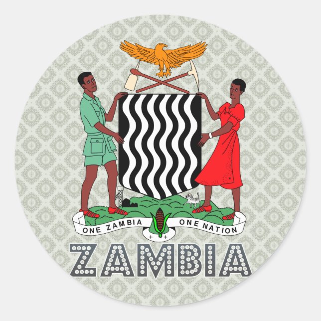Zambia Coat of Arms Classic Round Sticker (Front)