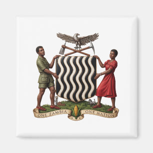 Zambia country coat arms flag symbol emblem africa magnet