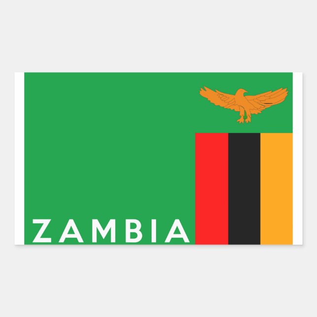 zambia country flag text name sticker (Front)