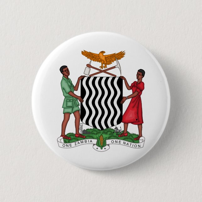 zambia emblem 2 inch round button (Front)
