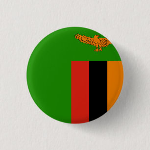 Zambia Flag 1 Inch Round Button