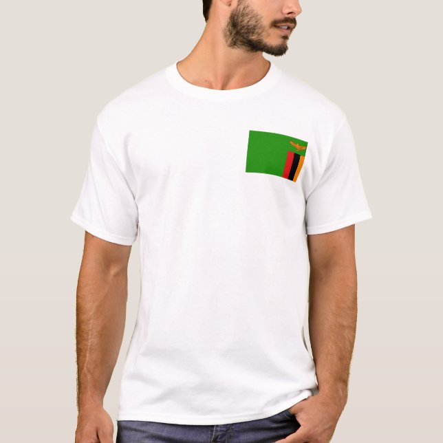 Zambia Flag and Map T-Shirt (Front)