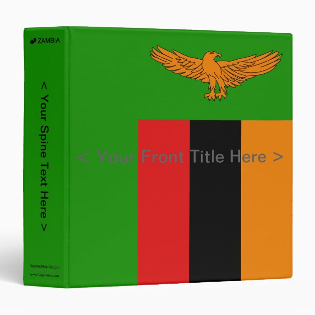Zambia Flag Binder (Front/Spine)