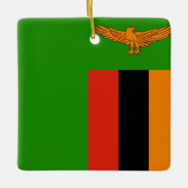 Zambia Flag  Ceramic Ornament (Front)