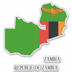 Zambia Flag Charming Patriotic Map
