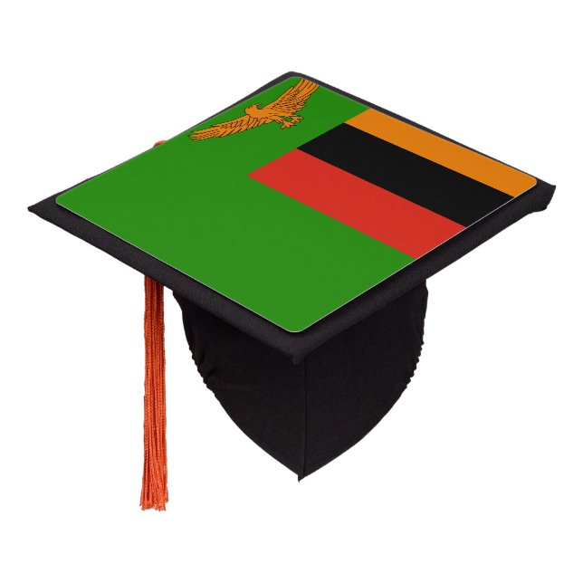 Zambia Flag Graduation Cap Topper (Angled)