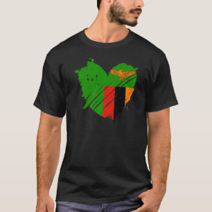 Zambia Flag I love Zambia It is in my DNA for Zam T-Shirt