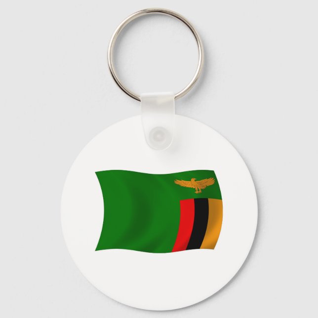 Zambia Flag Keychain (Front)