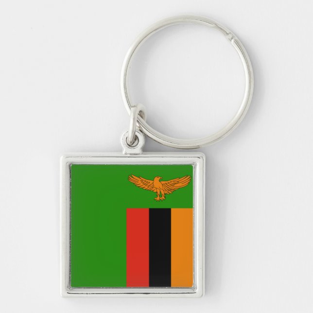 Zambia Flag Keychain (Front)