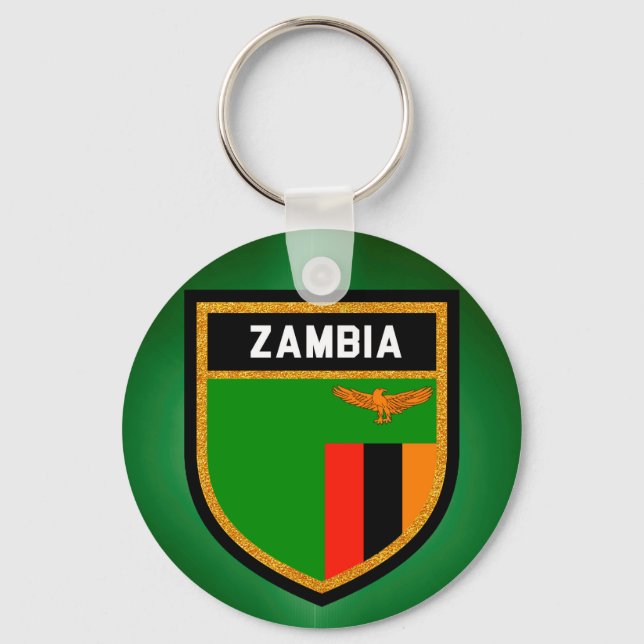 Zambia Flag Keychain (Front)