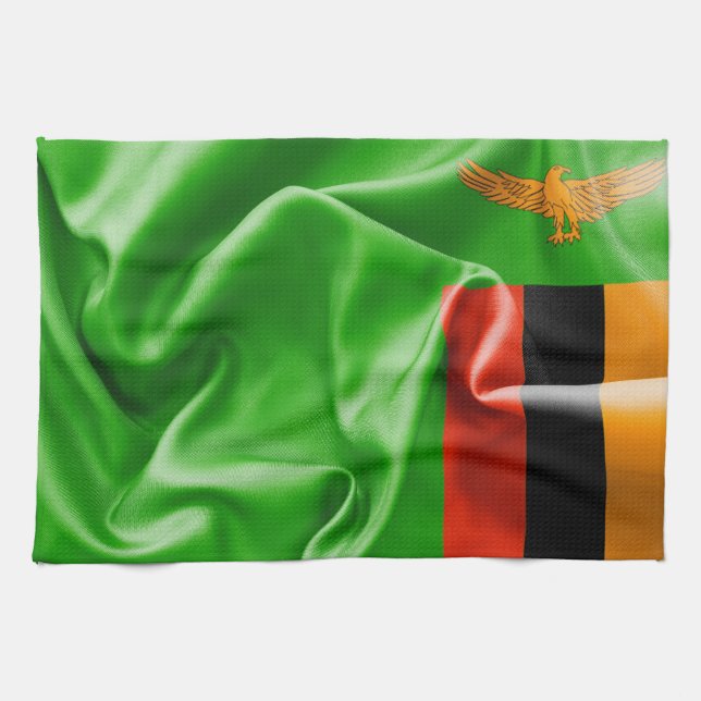Zambia Flag Kitchen Towel (Horizontal)