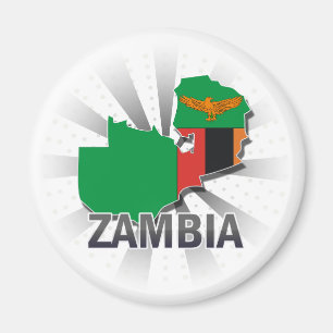 Zambia Flag Map 2.0 Magnet