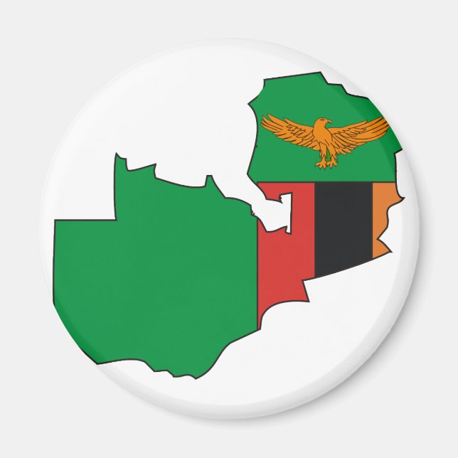 Zambia flag map magnet (Front)