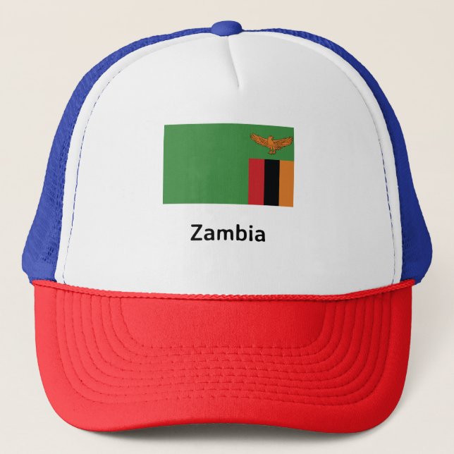 Zambia Flag Trucker Hat (Front)