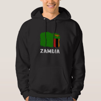 Zambia Flag Zambian Roots Vintage Zambian Pride He Hoodie