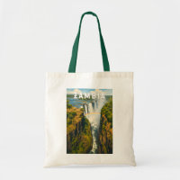 Zambia Illustration Travel Art Vintage
