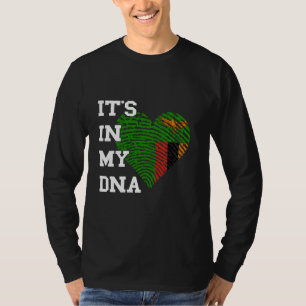 Zambia It's In My DNA Heart Zambian Pride Zambian  T-Shirt