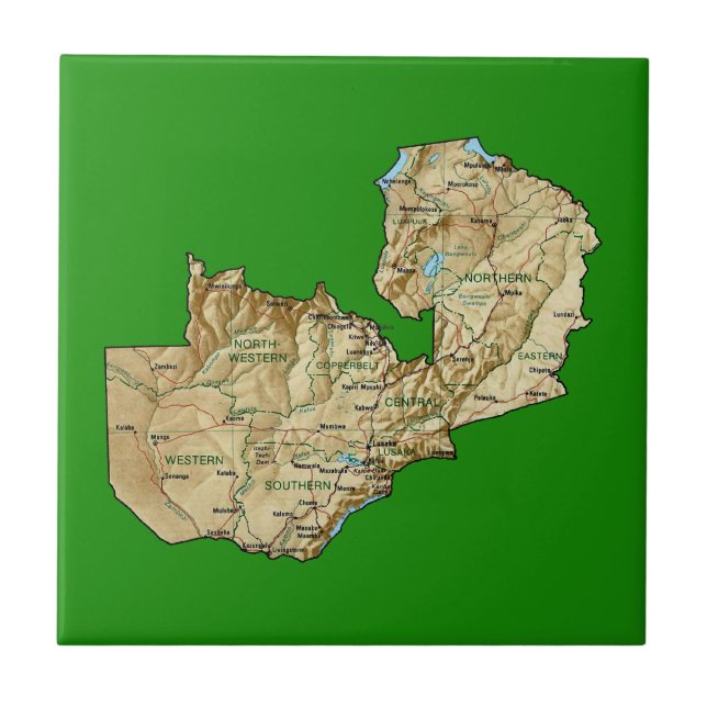 Zambia Map Tile (Front)