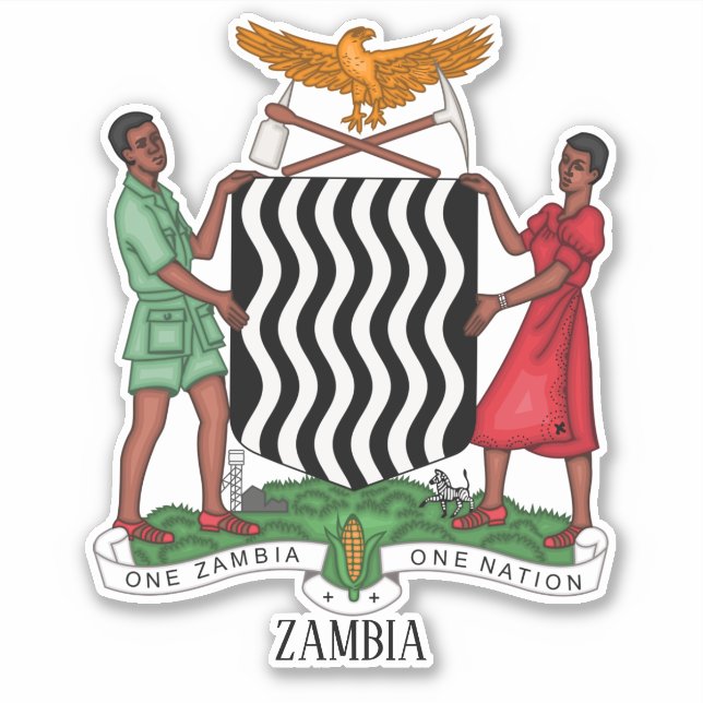 Zambia National Coat Of Arms Patriotic  (Front)