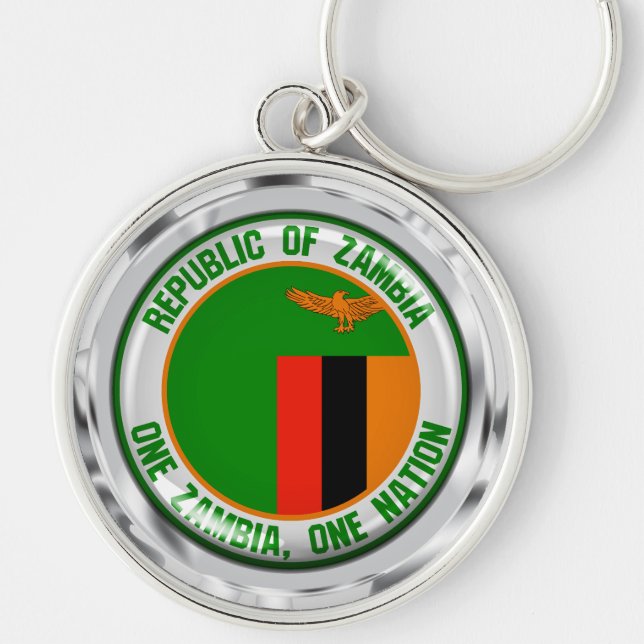 Zambia  Round Emblem Keychain (Front)