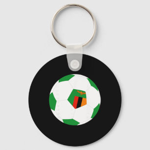 Zambia Soccer Byll Zambian Flag Jersey Pride Print Keychain