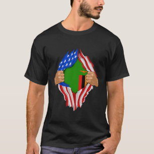Zambian Blood Inside Me Zambia Flag Gift T-Shirt