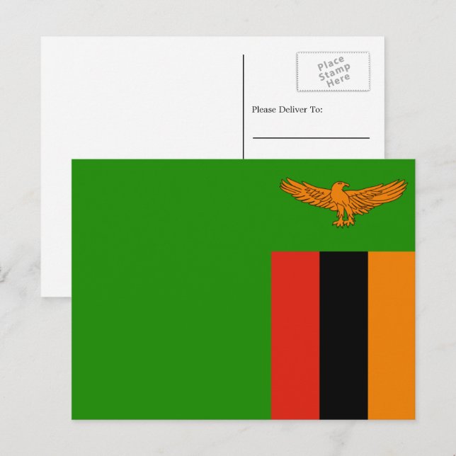 Zambian Flag, Flag of Zambia Postcard (Front/Back)