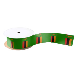 Zambian flag ribbon satin ribbon