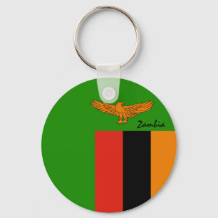 Zambian Flag & Zambia holiday, patriots / sports Keychain