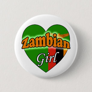 Zambian Girl Ronde Button 5,7 Cm