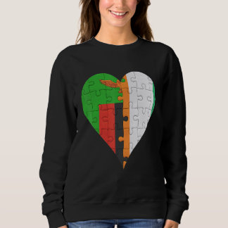 Zambian Ivorian Flag Heart Sweatshirt