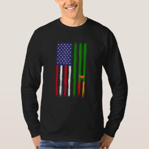 Zambian Roots Half American Flag Patriotic Zambian T-Shirt