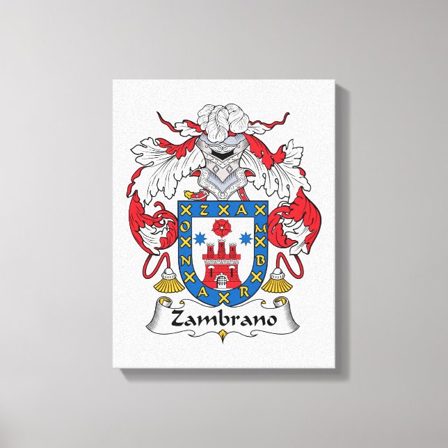 Zambrano Family Crest Canvas Print (Front)