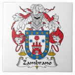 Zambrano Family Crest Tile<br><div class="desc">Zambrano Coat of Arms</div>