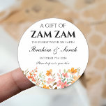 zamzam water nikah muslim wedding favour floral classic round sticker<br><div class="desc">zamzam water nikah muslim wedding favour floral round sticker</div>