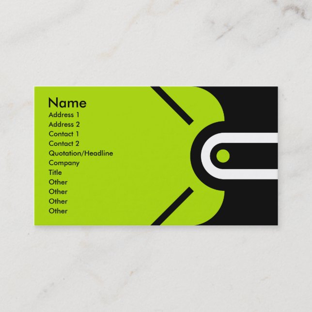 Zander - Green Business Card (Front)