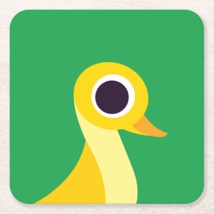 Zander the Duck Square Paper Coaster