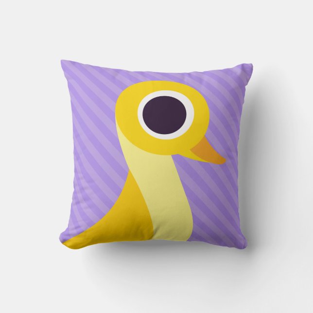 Zander the Duck Throw Pillow (Front)