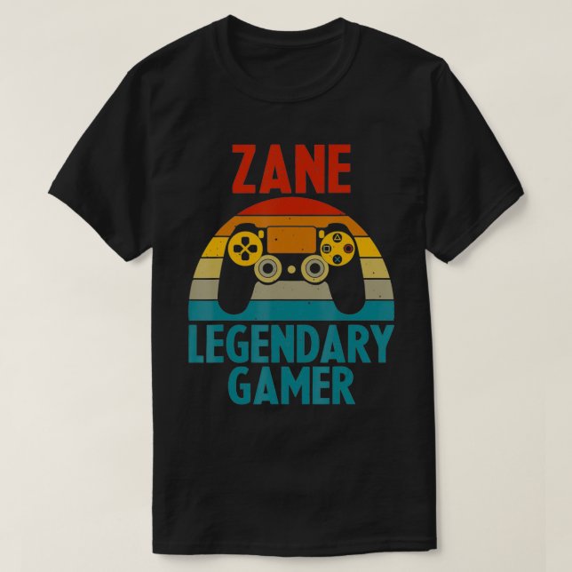 ZANE Gift Name Personalized Funny Gaming Geek Birt T-Shirt (Design Front)