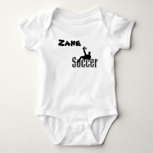Zane Name With Soccer Design, Baby Bodysuit