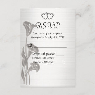 Zantedeschias de carte de réponse de RSVP