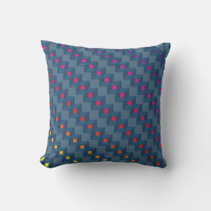 Zany abstract squares throw pillow