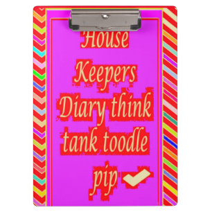  ZANY ART DESIGN WITH HOUSEKEEPER WORDS CLIPBOARD