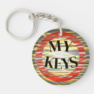 Zany Creative Dramatic Bold Easy to Find My Keys Keychain
