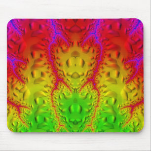 ~ Zany Shades Purple Green Red Yellow Fractal  Mouse Pad