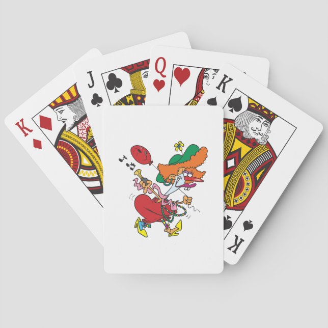 Zany Woman Running Clown Playing Cards (Back)